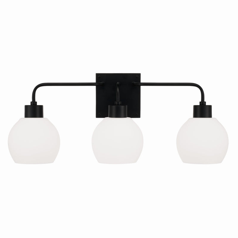 Capital Lighting 120031MB-540 Three Light Vanity, Matte Black