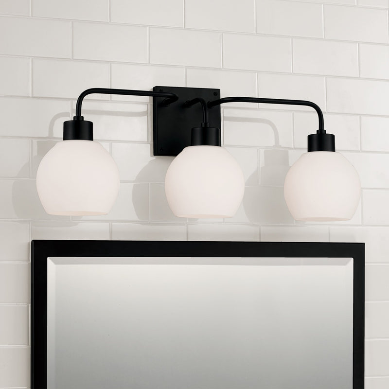 Capital Lighting 120031MB-540 Three Light Vanity, Matte Black