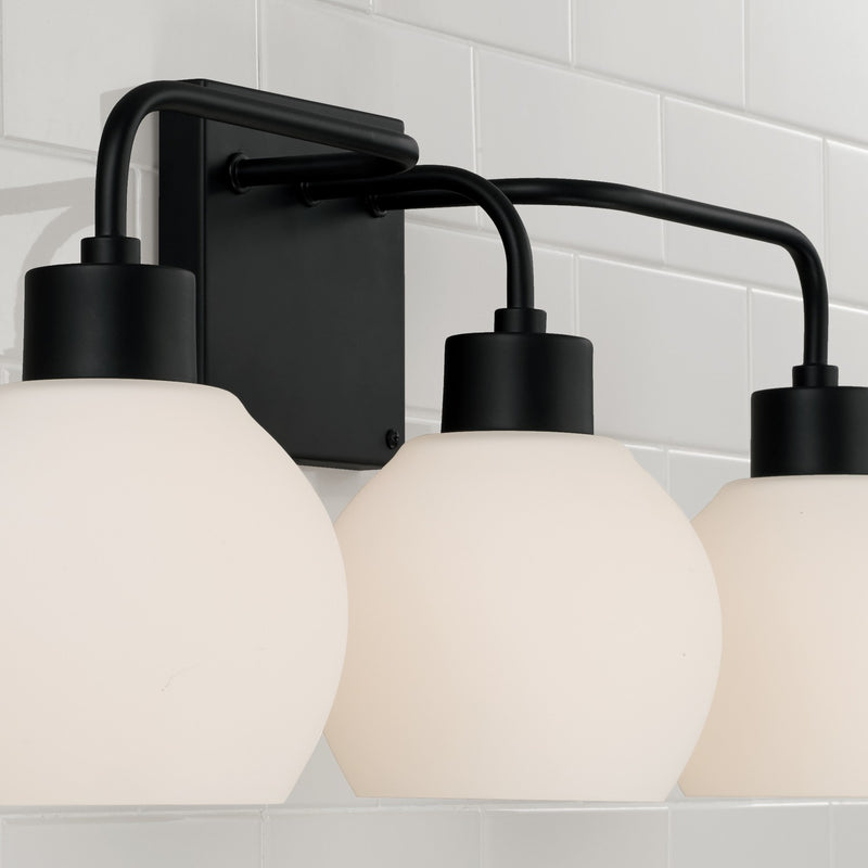 Capital Lighting 120031MB-540 Three Light Vanity, Matte Black