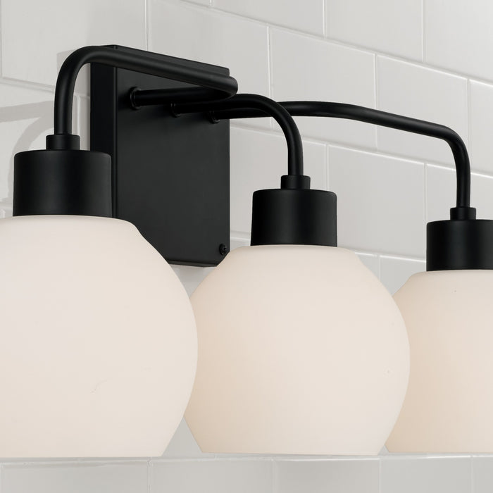 Capital Lighting 120031MB-540 Three Light Vanity, Matte Black