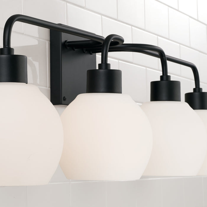 Capital Lighting 120041MB-540 Four Light Vanity, Matte Black