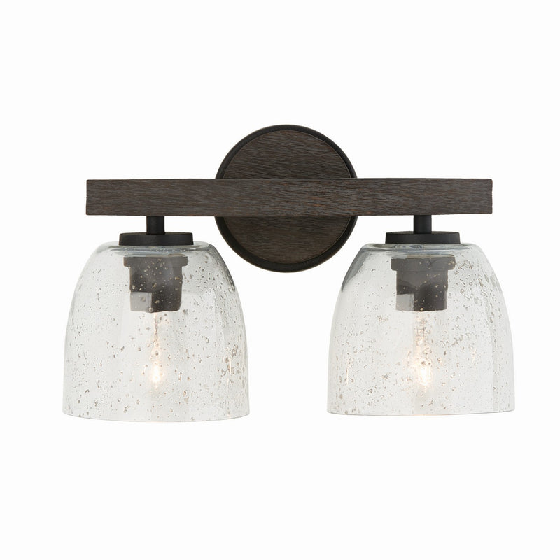 Capital Lighting 147621CK-536 Two Light Vanity, Carbon Grey and Black Iron