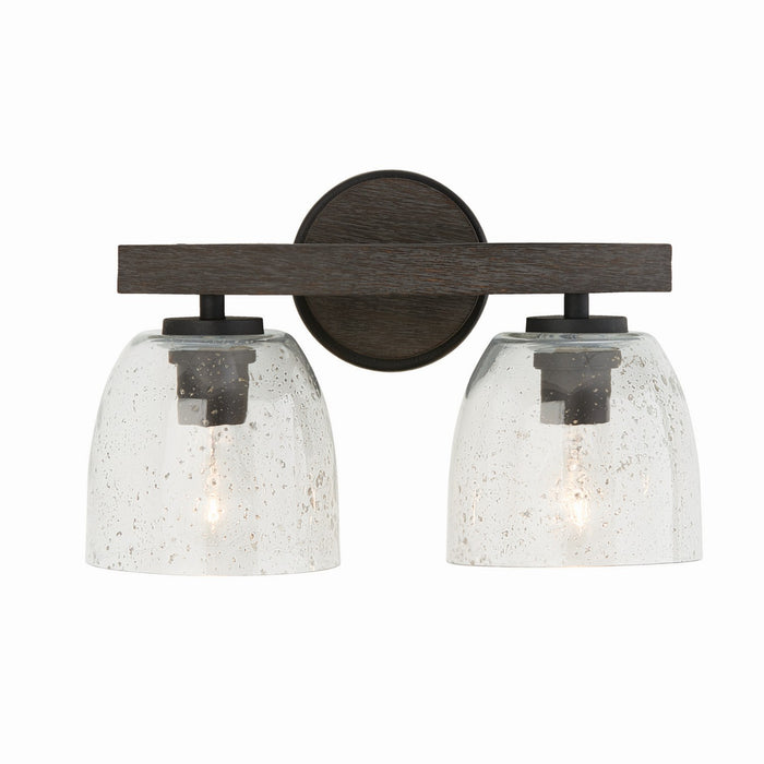 Capital Lighting 147621CK-536 Two Light Vanity, Carbon Grey and Black Iron