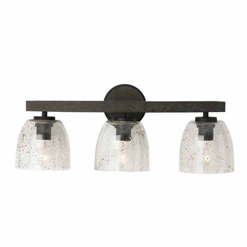 Capital Lighting 147631CK-536 Three Light Vanity, Carbon Grey and Black Iron