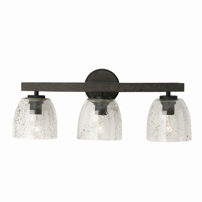 Capital Lighting 147631CK-536 Three Light Vanity, Carbon Grey and Black Iron