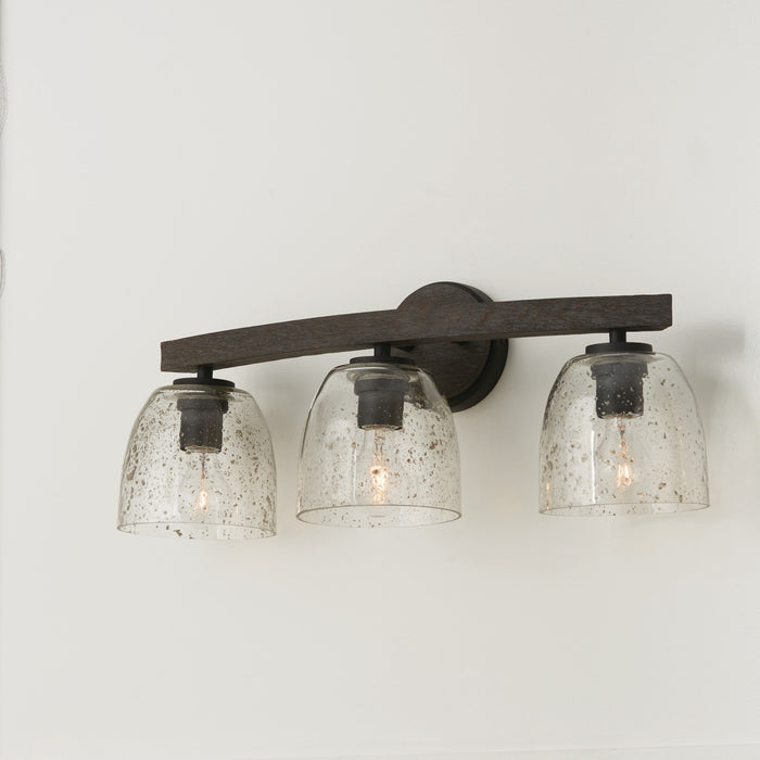 Capital Lighting 147631CK-536 Three Light Vanity, Carbon Grey and Black Iron