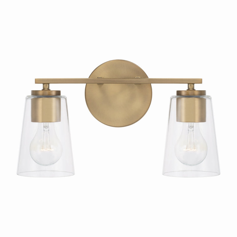 Capital Lighting 148621AD-537 Two Light Vanity, Aged Brass