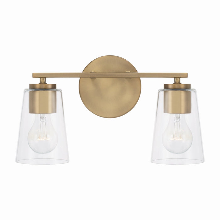 Capital Lighting 148621AD-537 Two Light Vanity, Aged Brass