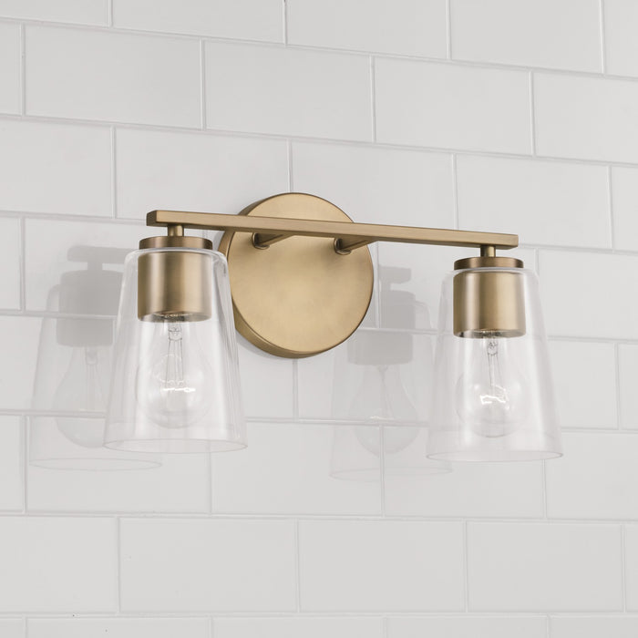Capital Lighting 148621AD-537 Two Light Vanity, Aged Brass