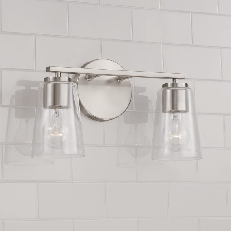 Capital Lighting 148621BN-537 Two Light Vanity, Brushed Nickel
