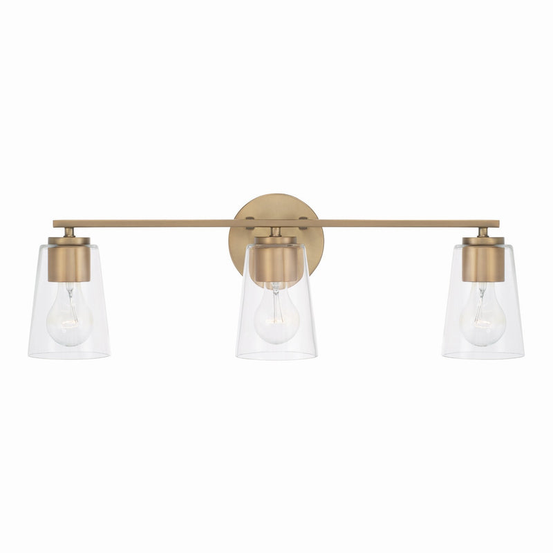 Capital Lighting 148631AD-537 Three Light Vanity, Aged Brass