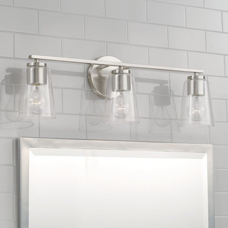 Capital Lighting 148631BN-537 Three Light Vanity, Brushed Nickel