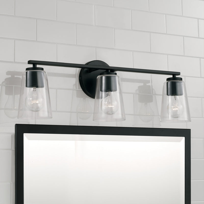 Capital Lighting 148631MB-537 Three Light Vanity, Matte Black