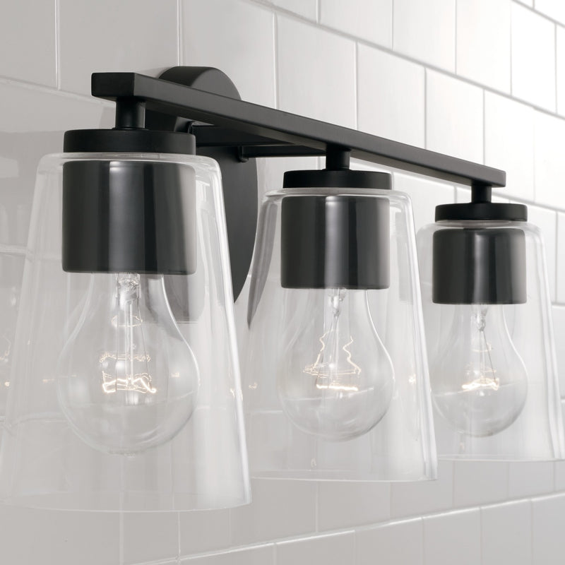 Capital Lighting 148631MB-537 Three Light Vanity, Matte Black