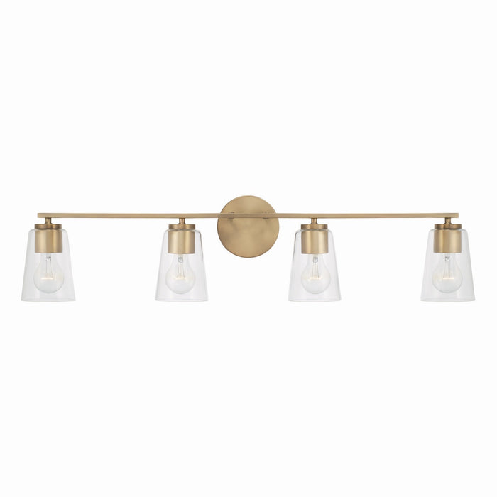 Capital Lighting 148641AD-537 Four Light Vanity, Aged Brass