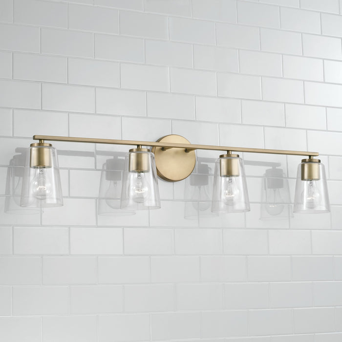 Capital Lighting 148641AD-537 Four Light Vanity, Aged Brass