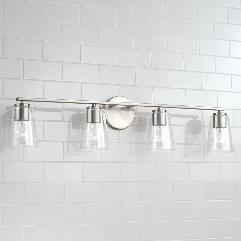 Capital Lighting 148641BN-537 Four Light Vanity, Brushed Nickel
