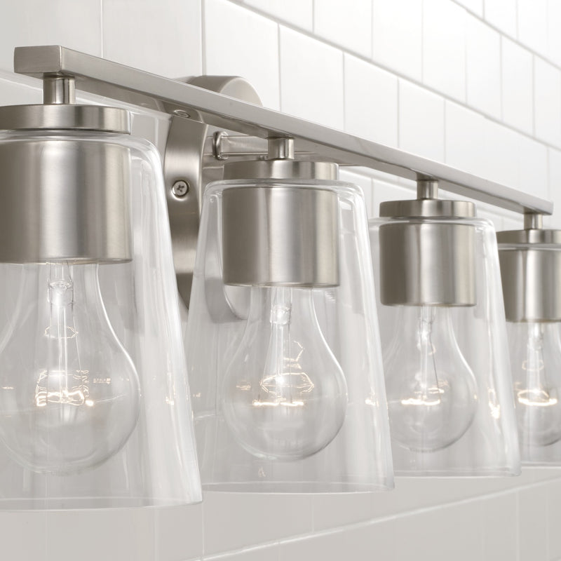 Capital Lighting 148641BN-537 Four Light Vanity, Brushed Nickel