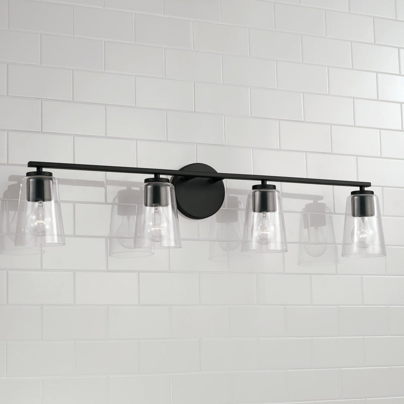 Capital Lighting 148641MB-537 Four Light Vanity, Matte Black