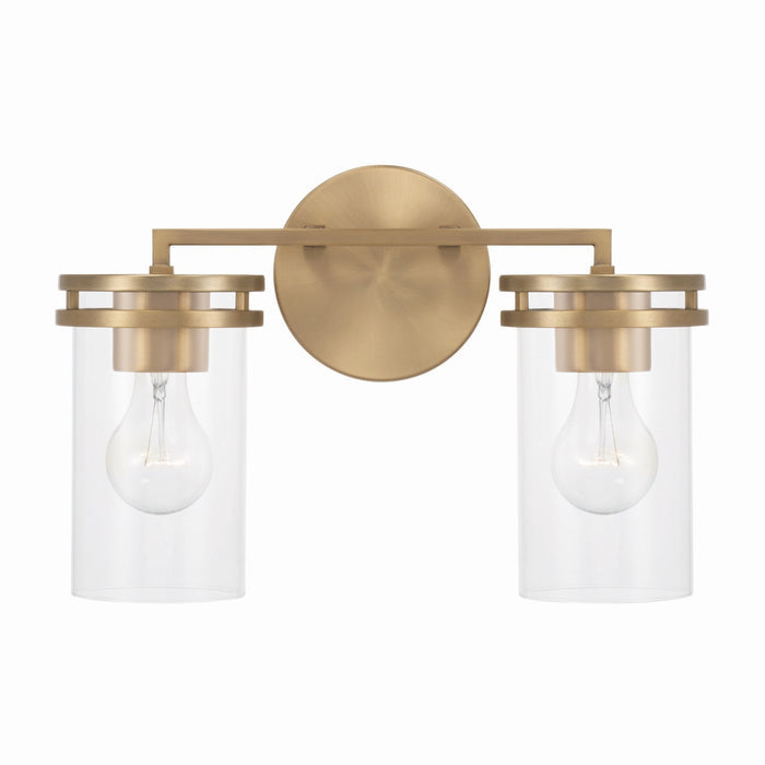 Capital Lighting 148721AD-539 Two Light Vanity, Aged Brass
