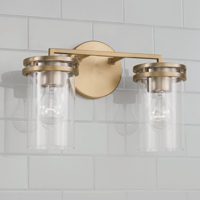 Capital Lighting 148721AD-539 Two Light Vanity, Aged Brass