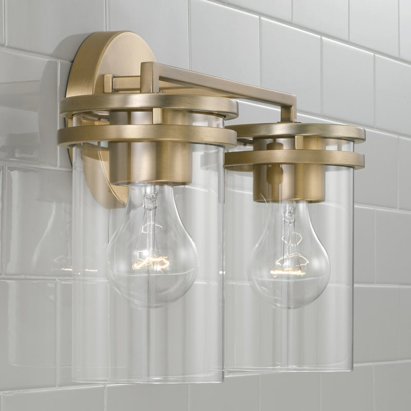 Capital Lighting 148721AD-539 Two Light Vanity, Aged Brass