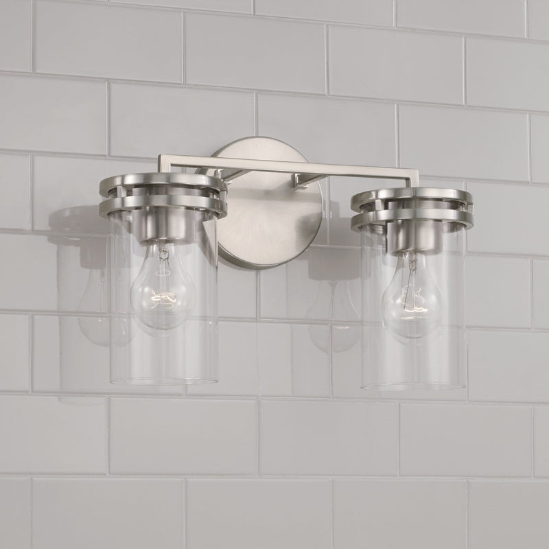 Capital Lighting 148721BN-539 Two Light Vanity, Brushed Nickel