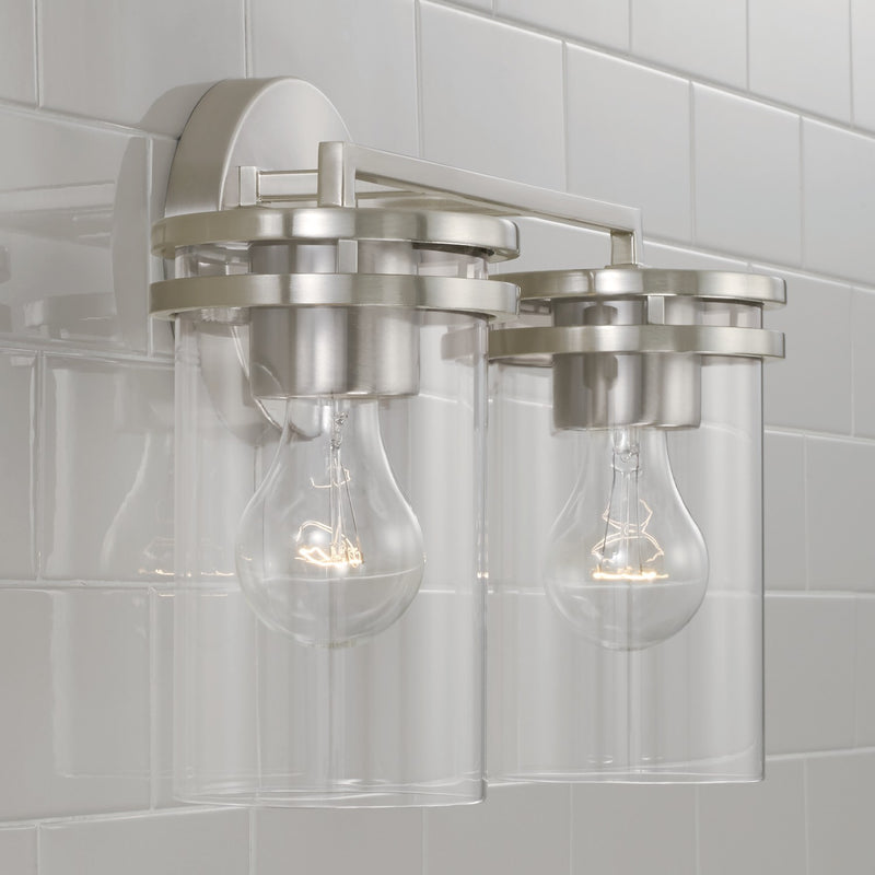 Capital Lighting 148721BN-539 Two Light Vanity, Brushed Nickel