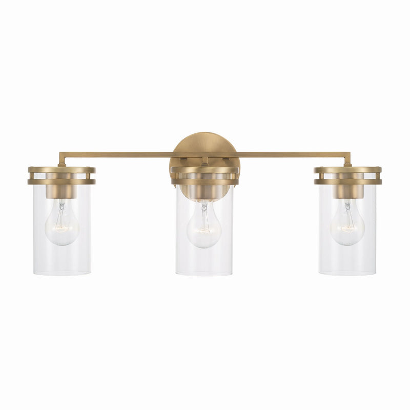 Capital Lighting 148731AD-539 Three Light Vanity, Aged Brass