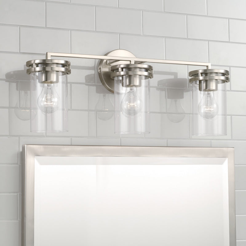 Capital Lighting 148731BN-539 Three Light Vanity, Brushed Nickel