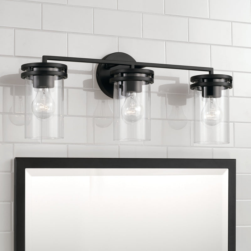 Capital Lighting 148731MB-539 Three Light Vanity, Matte Black