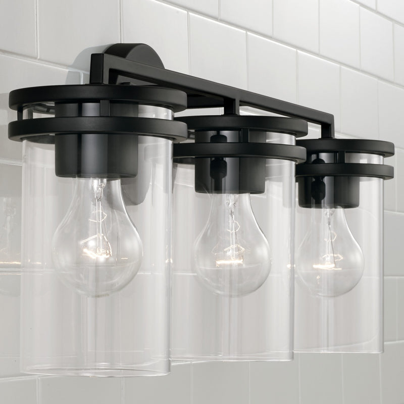 Capital Lighting 148731MB-539 Three Light Vanity, Matte Black