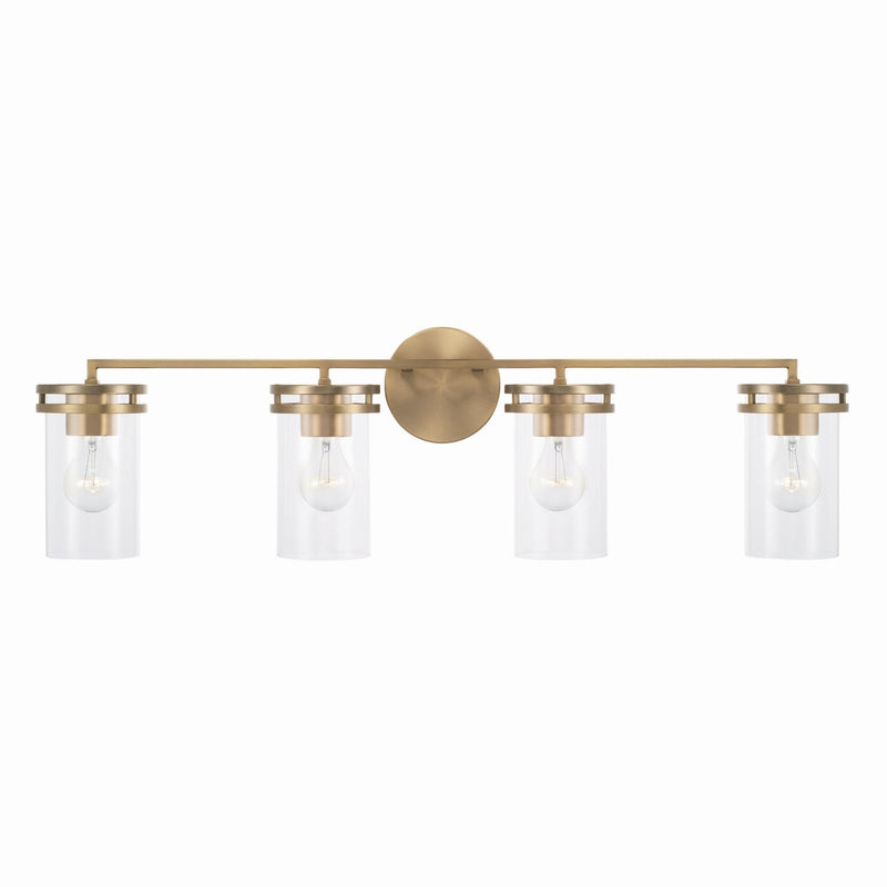 Capital Lighting 148741AD-539 Four Light Vanity, Aged Brass