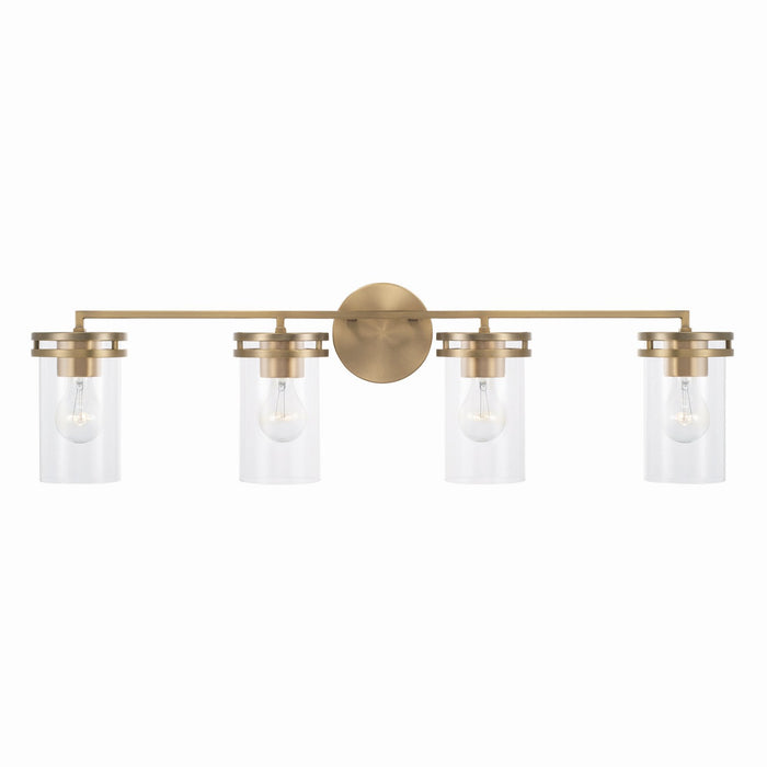 Capital Lighting 148741AD-539 Four Light Vanity, Aged Brass