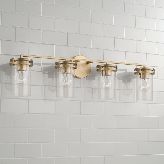 Capital Lighting 148741AD-539 Four Light Vanity, Aged Brass