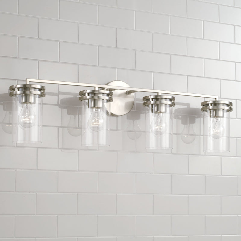 Capital Lighting 148741BN-539 Four Light Vanity, Brushed Nickel