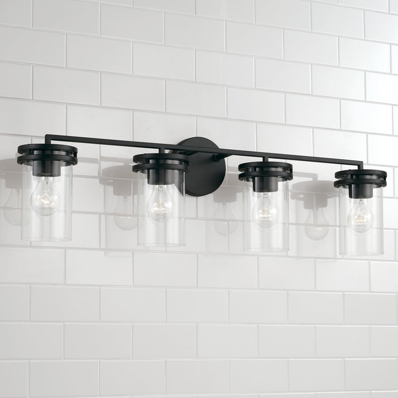 Capital Lighting 148741MB-539 Four Light Vanity, Matte Black