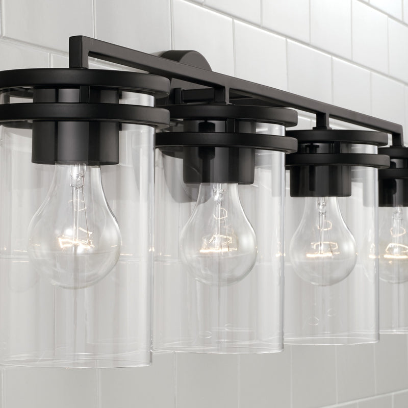 Capital Lighting 148741MB-539 Four Light Vanity, Matte Black