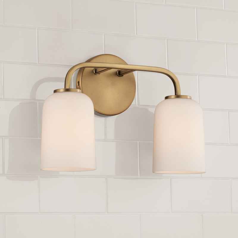 Capital Lighting 148821AD-542 Two Light Vanity, Aged Brass
