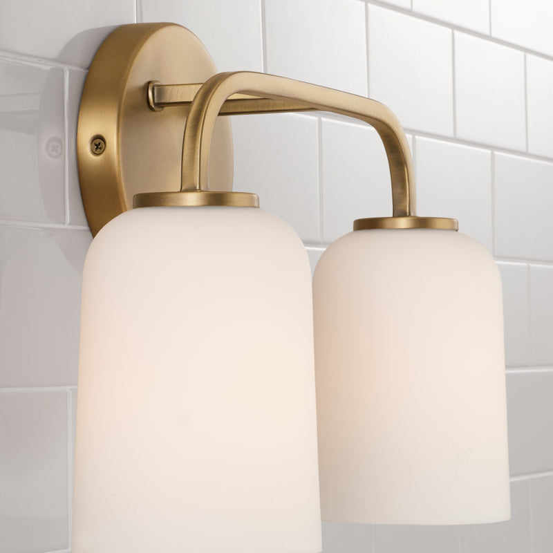 Capital Lighting 148821AD-542 Two Light Vanity, Aged Brass
