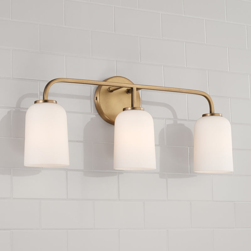 Capital Lighting 148831AD-542 Three Light Vanity, Aged Brass