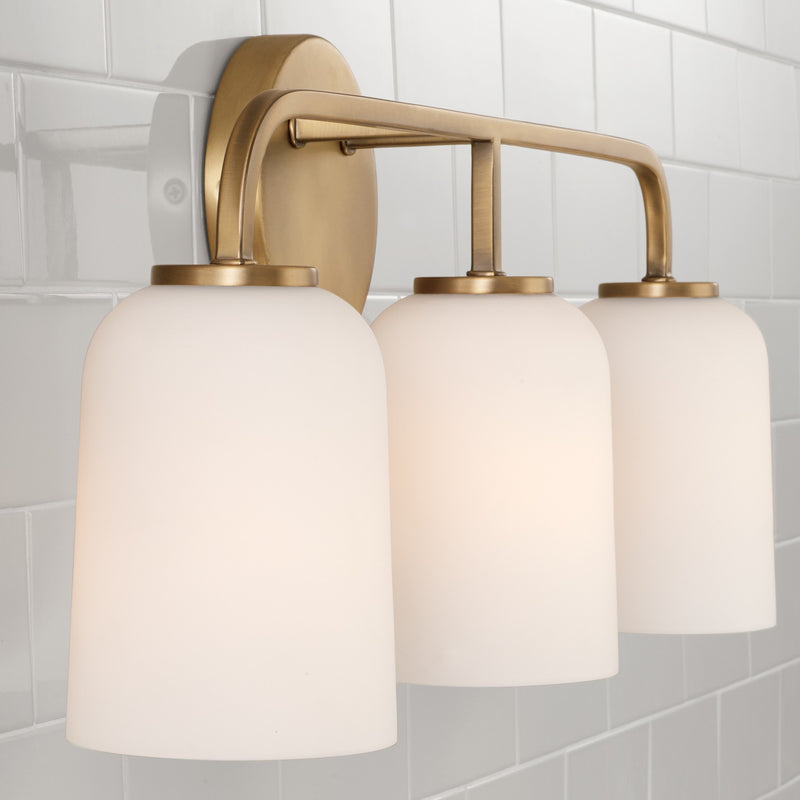 Capital Lighting 148831AD-542 Three Light Vanity, Aged Brass