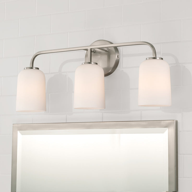 Capital Lighting 148831BN-542 Three Light Vanity, Brushed Nickel
