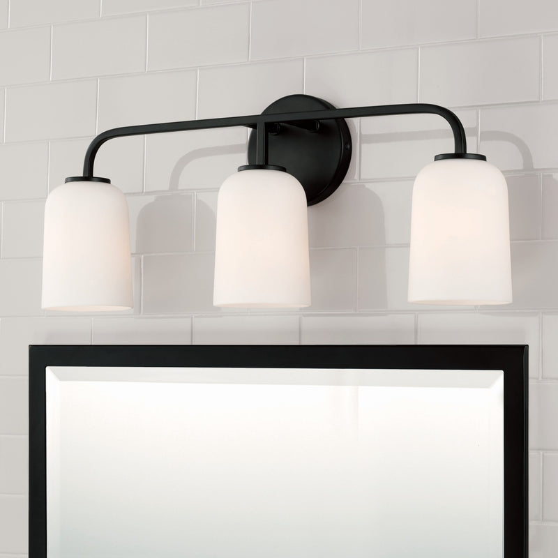 Capital Lighting 148831MB-542 Three Light Vanity, Matte Black