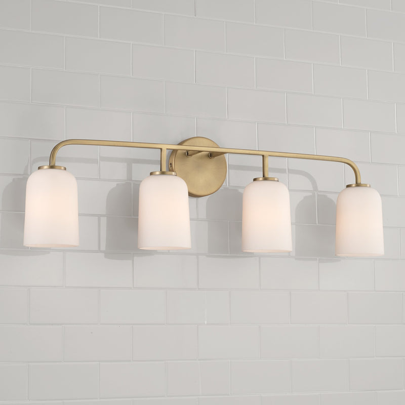 Capital Lighting 148841AD-542 Four Light Vanity, Aged Brass
