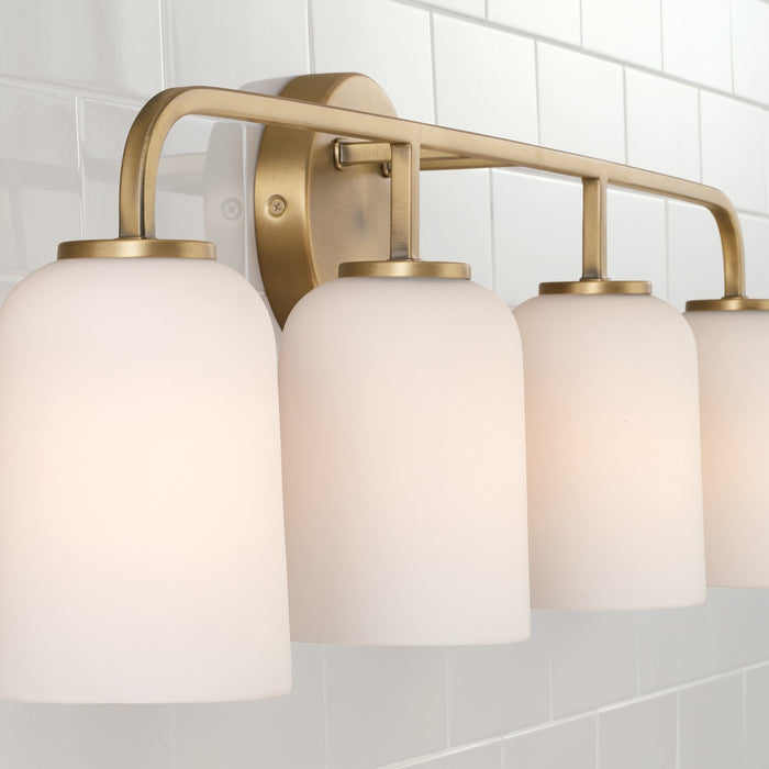 Capital Lighting 148841AD-542 Four Light Vanity, Aged Brass