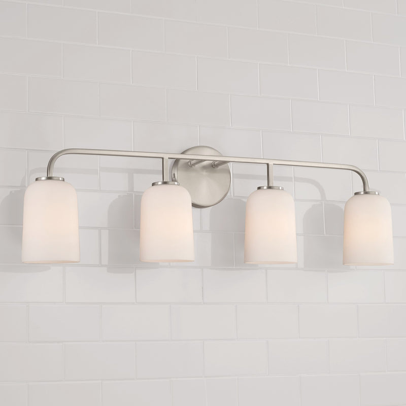 Capital Lighting 148841BN-542 Four Light Vanity, Brushed Nickel