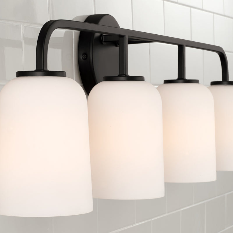 Capital Lighting 148841MB-542 Four Light Vanity, Matte Black