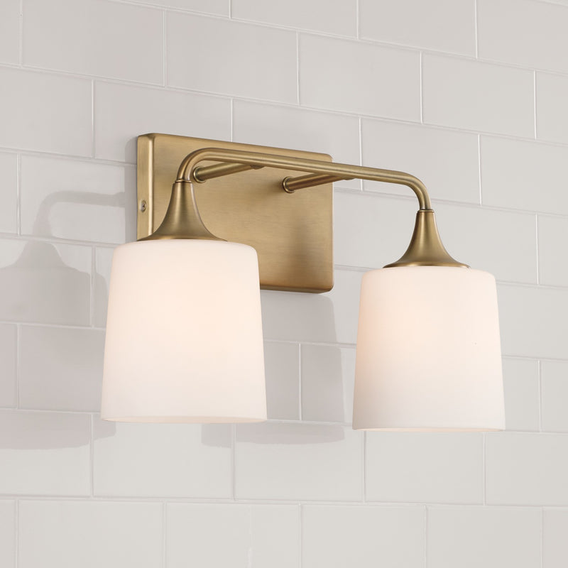 Capital Lighting 148921AD-541 Two Light Vanity, Aged Brass
