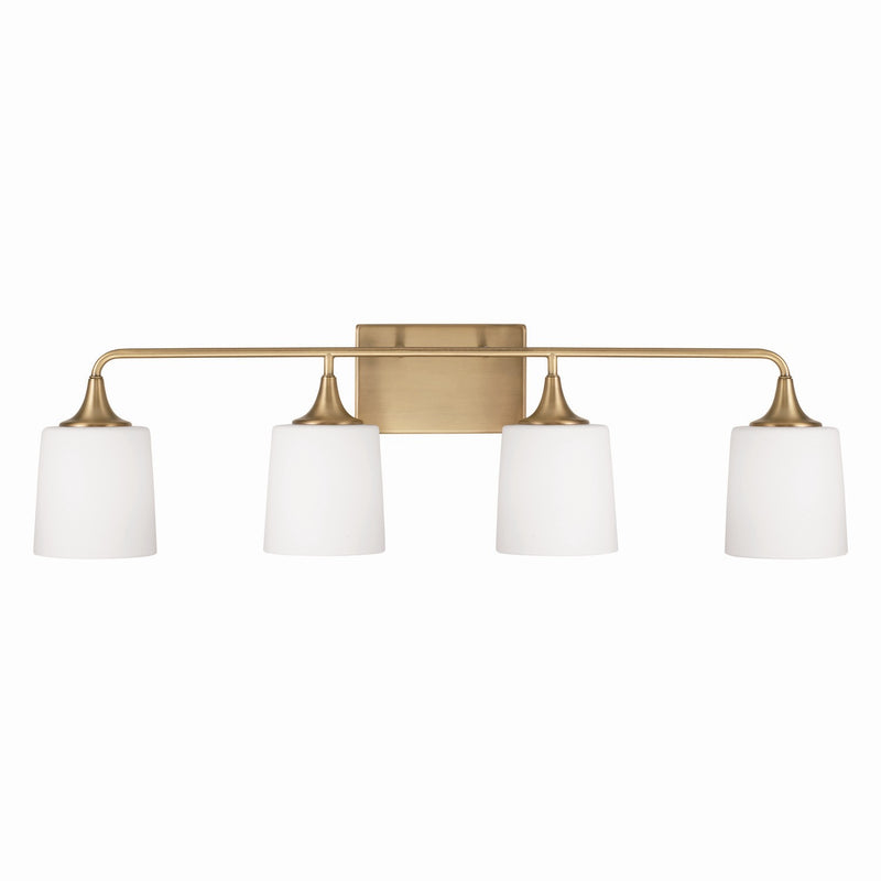 Capital Lighting 148941AD-541 Four Light Vanity, Aged Brass